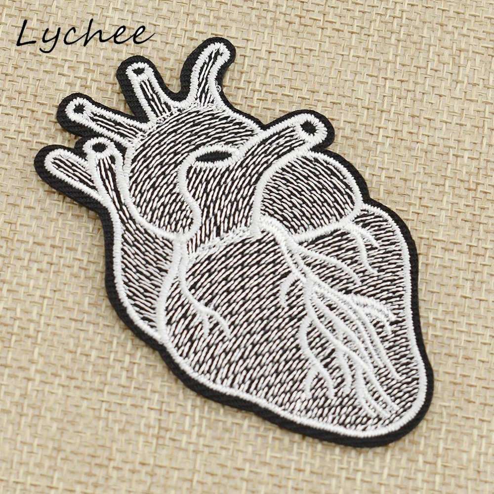 Lychee красочные вышитые человеческое сердце Любовь пришить Железный патч значок