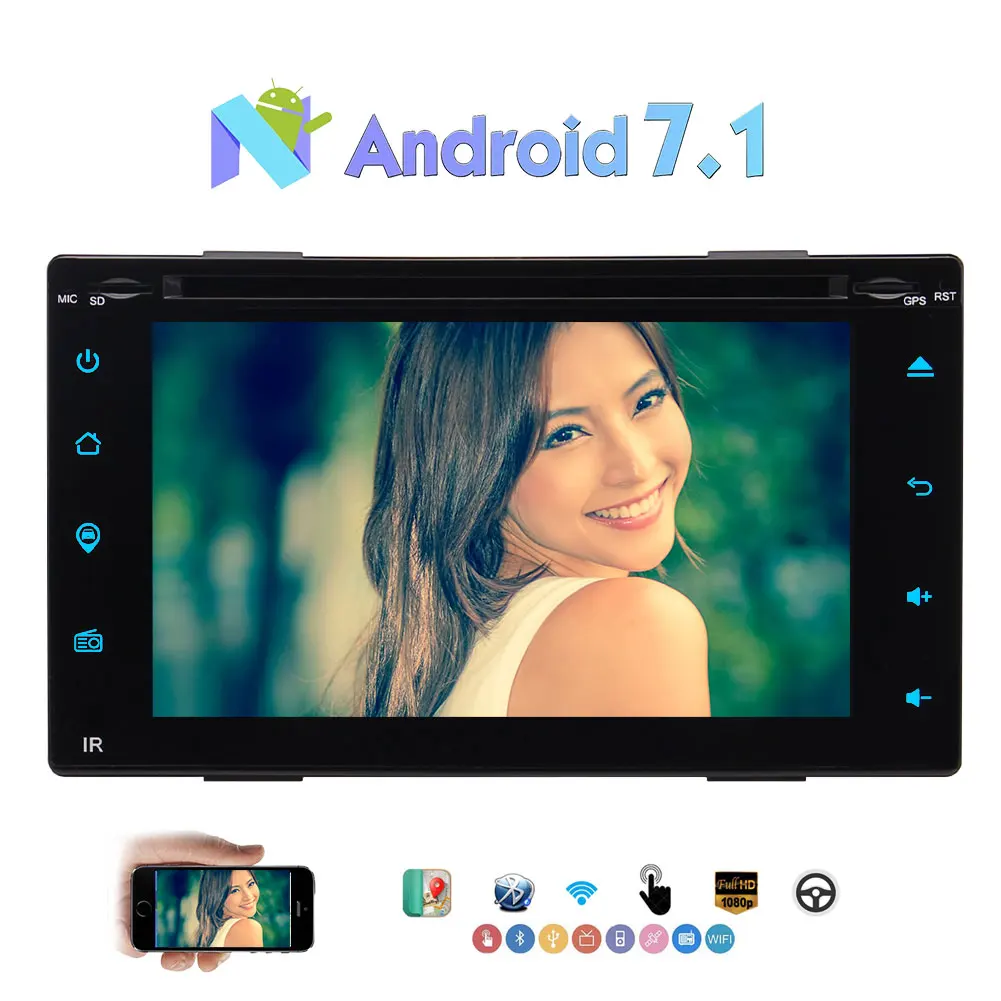 2 Din Android 7 1 универсальный автомобильный DVD плеер GPS навигация стерео FM RDS карта Wifi 4G