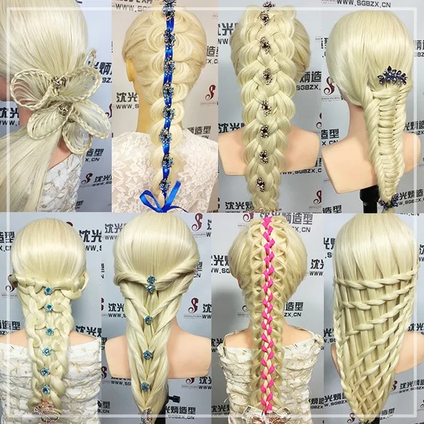 

Femail Training Mannequin Head Hair with bust Dummy Head 24" Maniqui Hairdressing Doll Heads Educational Training Hairdresser