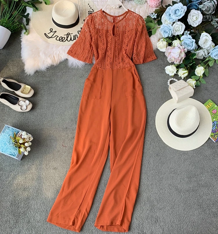 ALPHALMODA 2019 летние женские кружевные однотонные облегающие комбинезоны с коротким