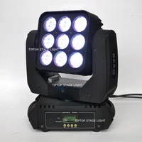 Flight Case 4in1 Pack 9X10W RGBW 4IN1 9 Head Led Beam Moving Wash Light Audience Background Washer Light AutoSound activeDMX