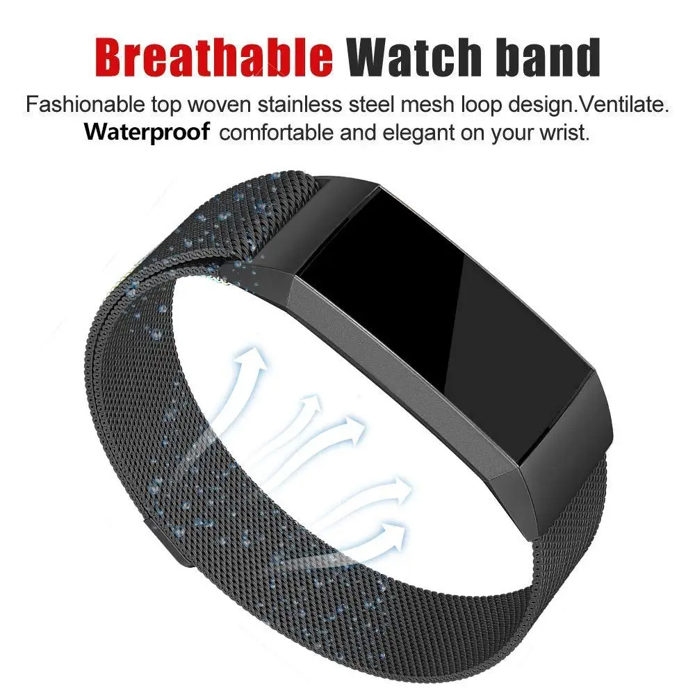 Металлические полосы для Fitbit Charge 3& Charge 3 SE фитнес-трекер Миланская нержавеющая сталь Магнитная Замена для мужчин t для женщин мужчин 9,14