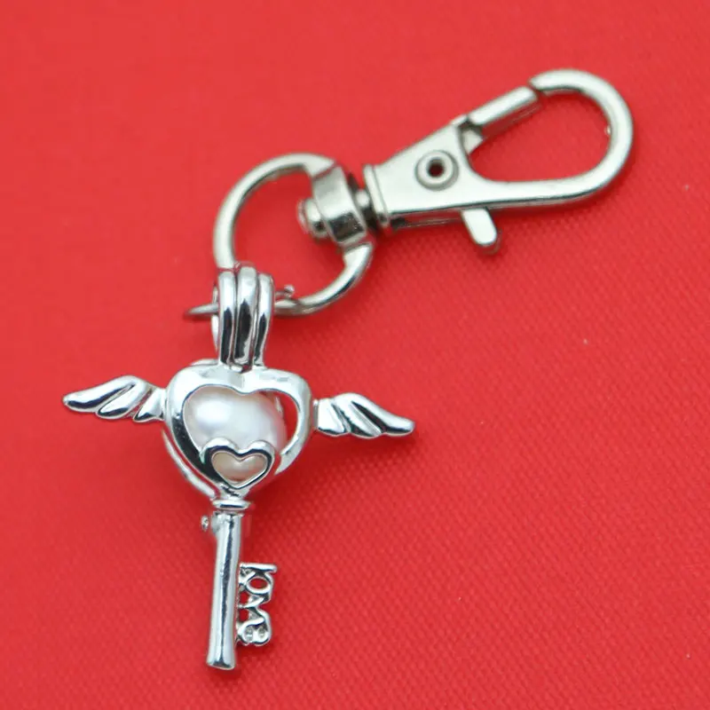 Серебряный жемчуг брелок клетка ювелирные изделия кулон фурнитура эфирное масло