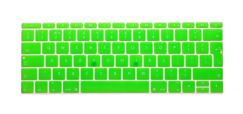 Клавиатура кожного покрова Европейская версия для Macbook 1" A1534 retina Pro 13" не с сенсорной панелью A1708 Версия ЕС пылеотталкивающая пленка - Цвет: Зеленый