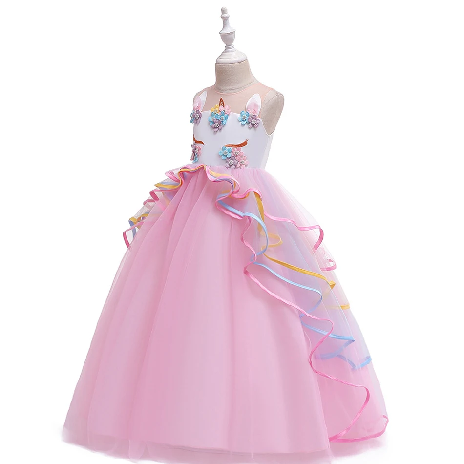 Длинное свадебное платье для девочек YOFEEL детское многослойное бальное с