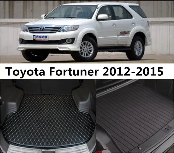 

Вышивка автомобиля, кожаный полный задний поднос для багажника, подкладка для грузов, подкладка для ног для Toyota Fortuner 2012, 2013, 2014, 2015