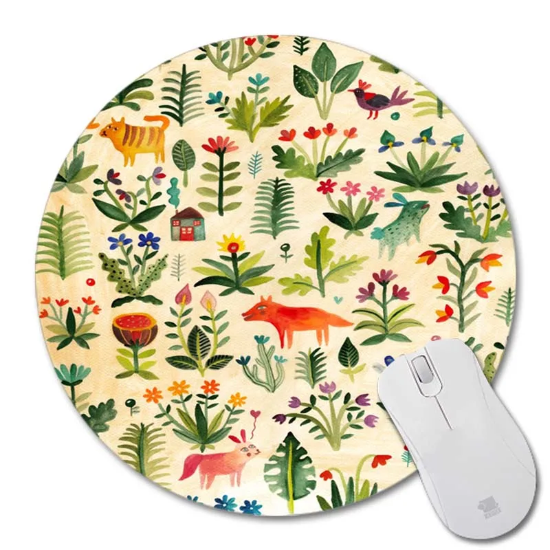20X20CM Коврик для мыши MaiYaCa garden woe prints, маленький размер, круглый коврик для мыши, Нескользящий Резиновый Коврик - Цвет: 20X20CM
