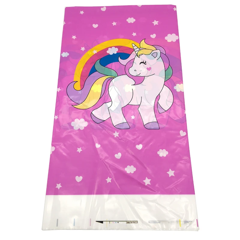 

1PCS Happy Baby Shower Decorate Table cover Birthday Party Cartoon Unicorn Theme Maps Kids Girls Favors Disposable Tablecloth