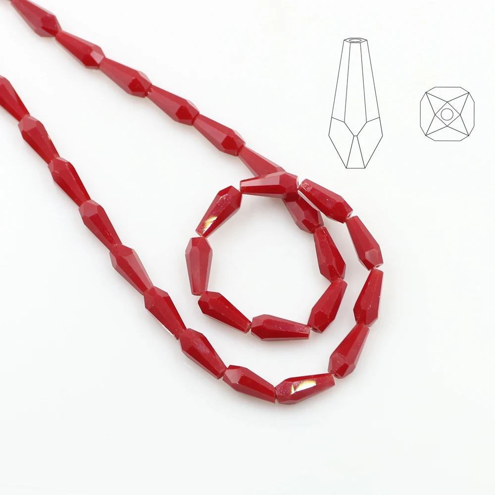 ZHUBI 48Pcs 6*14mm Glass Spacers Charms Crystals For Jewelry Making Long Bugle Beads diy Fashion Womens Accessories | Украшения и