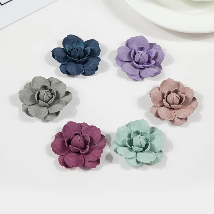 Искусственная замша 3D цветок розы для детей DIY головные уборы аксессуары