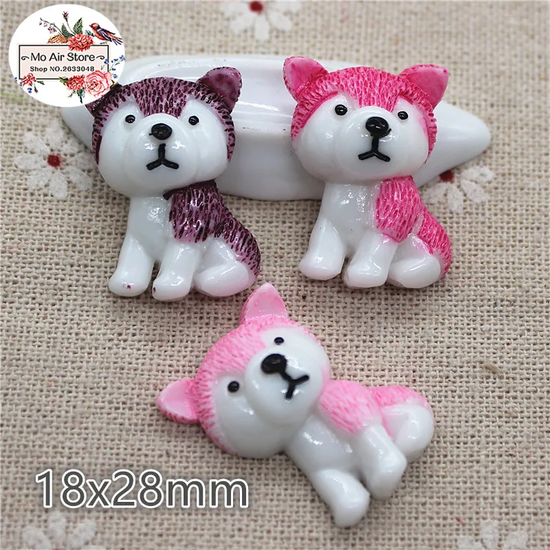 

10pcs resin kwaii cute baby wolf Animal Lovely Charm for decoration DIY accessories 18x28mm