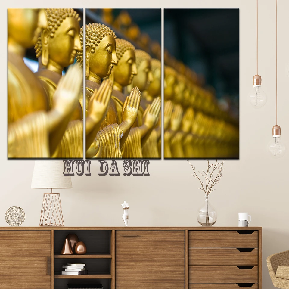 Painting Canvas Living Room Modern Home Decor Poster Modular 5 Panel Buddha Statue Face HD Printed Wall Art Framework Picture | Дом и сад