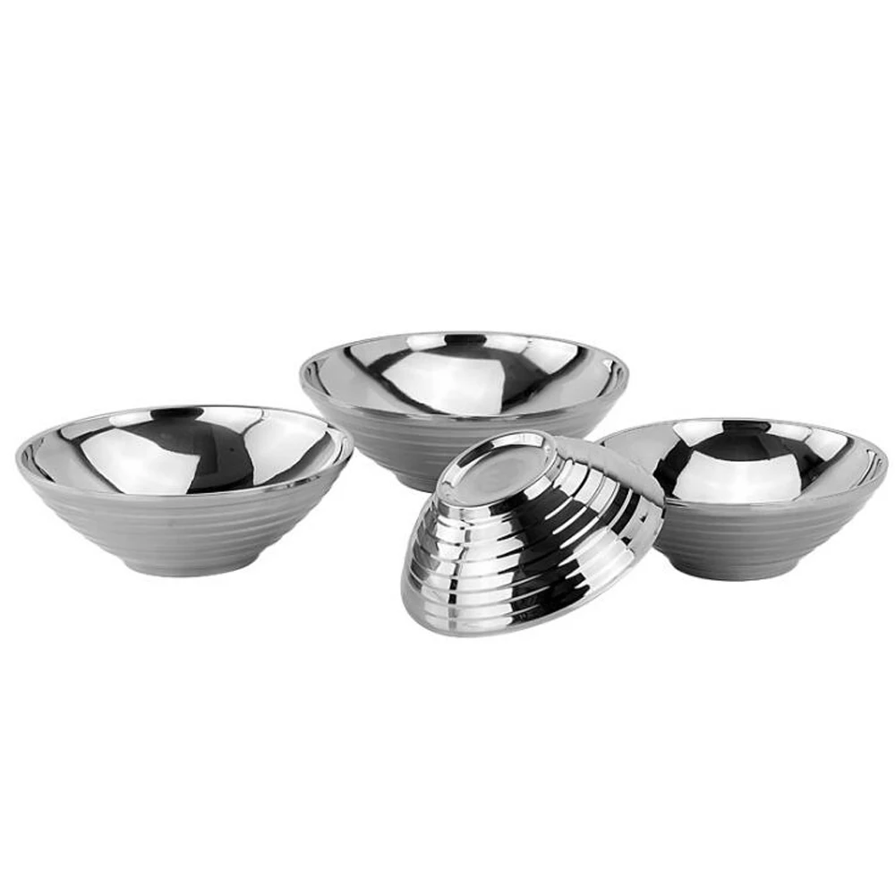 304 миски из нержавеющей стали с резьбой Рог bowl ramen изоляции защитой от ожогов