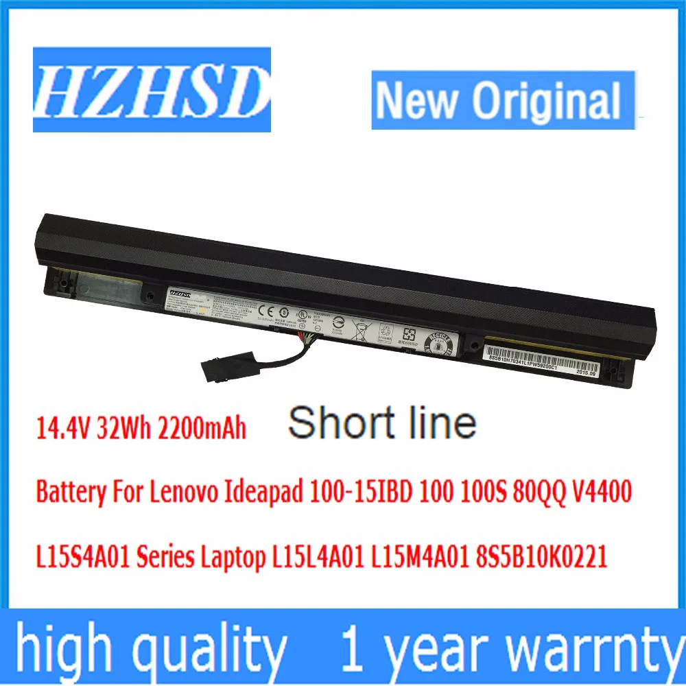 

14.4V 32Wh 2200mAh New Original L15S4A01 Battery For Lenovo Ideapad 100-15IBD 100S 80QQ V4400 L15L4A01 L15M4A01 8S5B10K0221