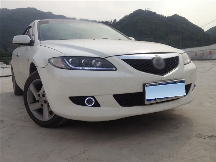 Автомобильный-Стайлинг для Mazda 6 2002-2005 белый ангельские глазки DRL желтый сигнальный светильник H11 галогенный/ксеноновый противотуманный светильник s с проекторной линзой