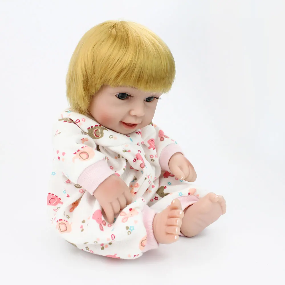 KAYDORA 10 дюймов 25 см полный Силиконовый Reborn Baby куклы Bebe Reborn Bonecas реалистичные светлые волосы пижамы спальный мешок для девочек