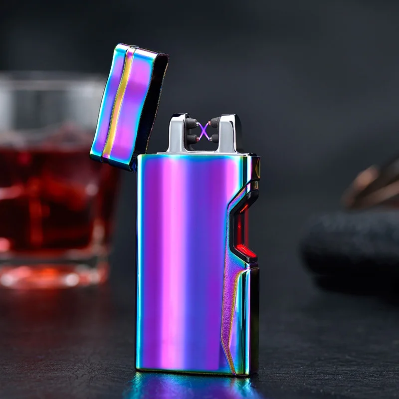 Magic Двойной Импульсный дуги электронная сигарета прикуриватель с usb-разъемом, беспламенный Ветрозащитный Электрический Перезаряжаемый Зажигалка Плазменные гаджеты для мужчин зажигалки зажигалка usb - Цвет: Magic