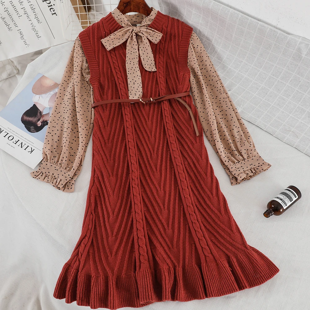 2019 новые модные женские комплект из двух предметов осень и зима лук маленькая