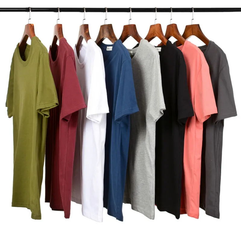 Мужская футболка с короткими рукавами круглым вырезом Однотонная брендовая