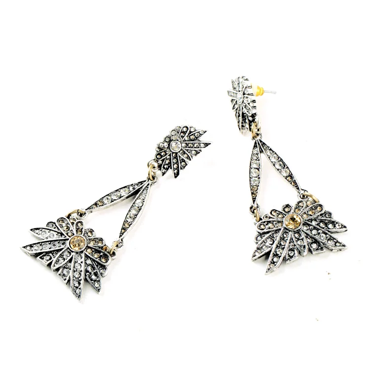 Турецкие серьги-качалки с каплями вечернее платье блестящие хрустальные цветы