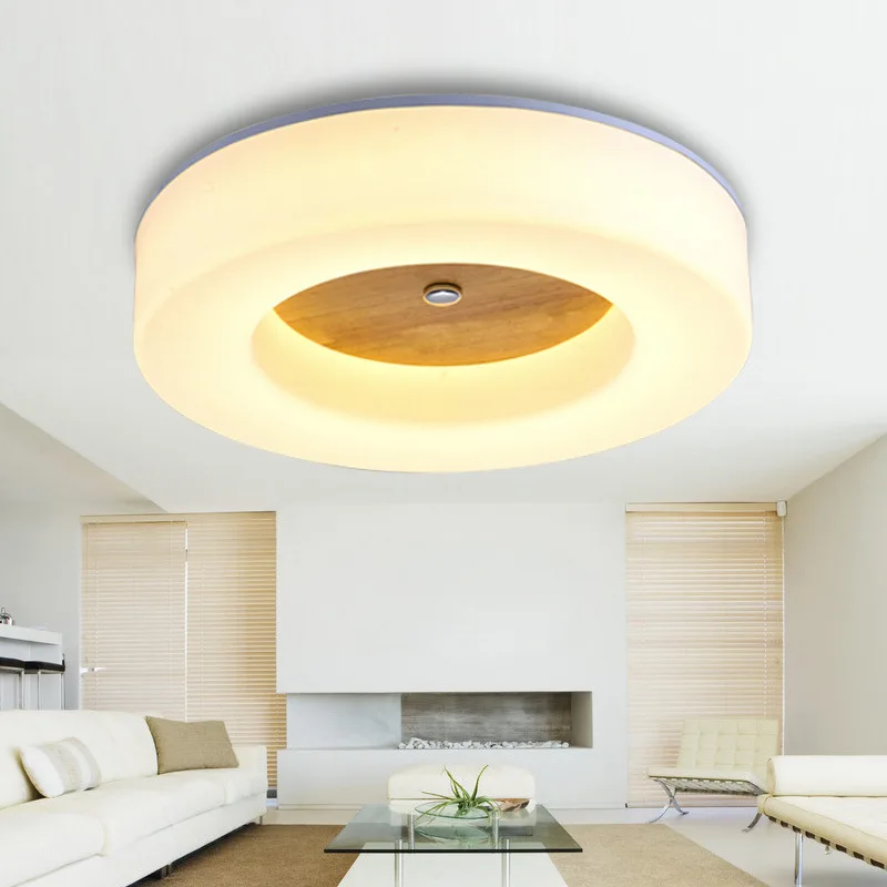 Современный скандинавский минимализм круговой Акрил дерево светодиодный