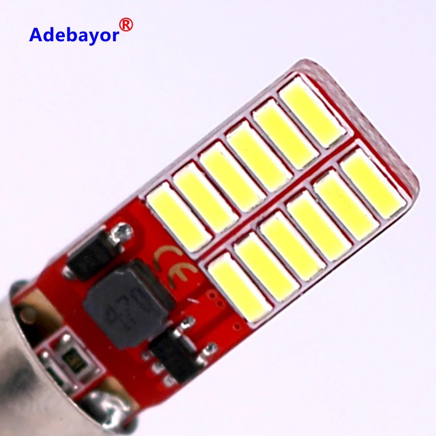 2 шт. BA9S T4W H6W 363 1445 17053 182 T11 белый 24 светодиодный 4014 SMD автомобильный клиновидный