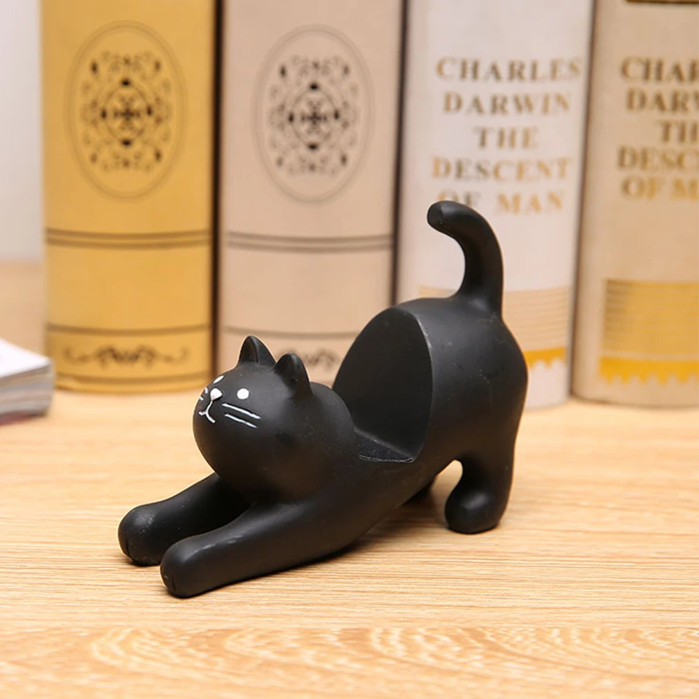 Держатель для телефона с 3D рисунком из мультфильма прочная портативная настольная подставка для мобильного телефона в форме кошки#0314