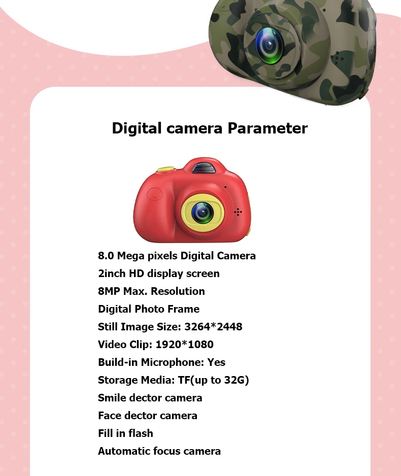 Игрушки для малышей 8MP hd камера обучающая мини цифровая фотокамера для малышей полноцветная мини LSR видеокамера видеомагнитофон поддержка TF