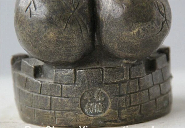 SCY 1124 + старая китайская бронзовая фигурка периода династии две головы черепа