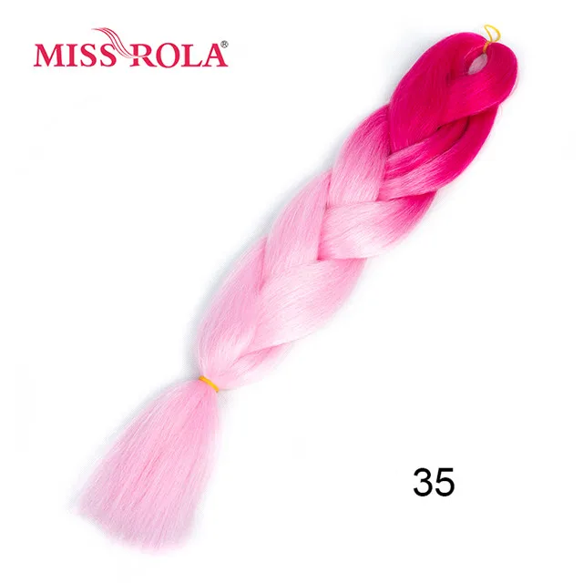 Miss Rola, 100 г, ультра большой Плетеный вязаный крючком, волосы для наращивания, 1 шт., 89 цветов, Ombre, синтетические, на крючках, косички, цвет волос - Цвет: P4/613