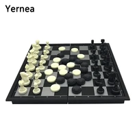 yernea chess and checkers folding magnetic dual use chess game set board game 25252cm entertainment child education gift