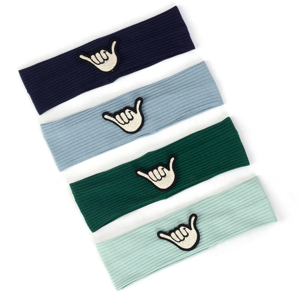 Повязка на голову для новорожденных Детская эластичная однотонная повязка из