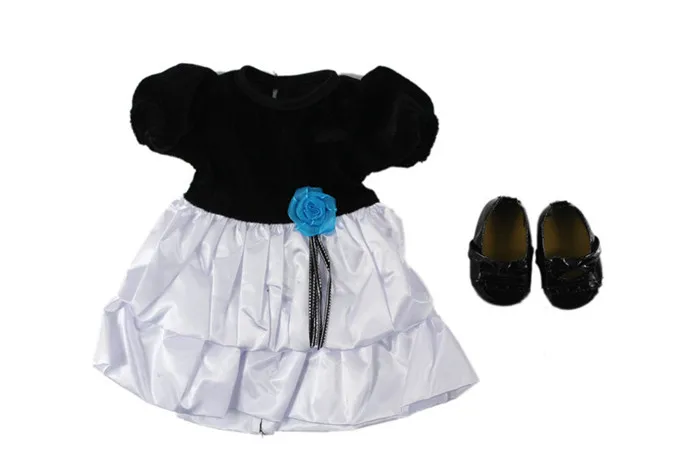 Новинка 2019 черное платье принцессы высокого качества + обувь для 18-дюймовой