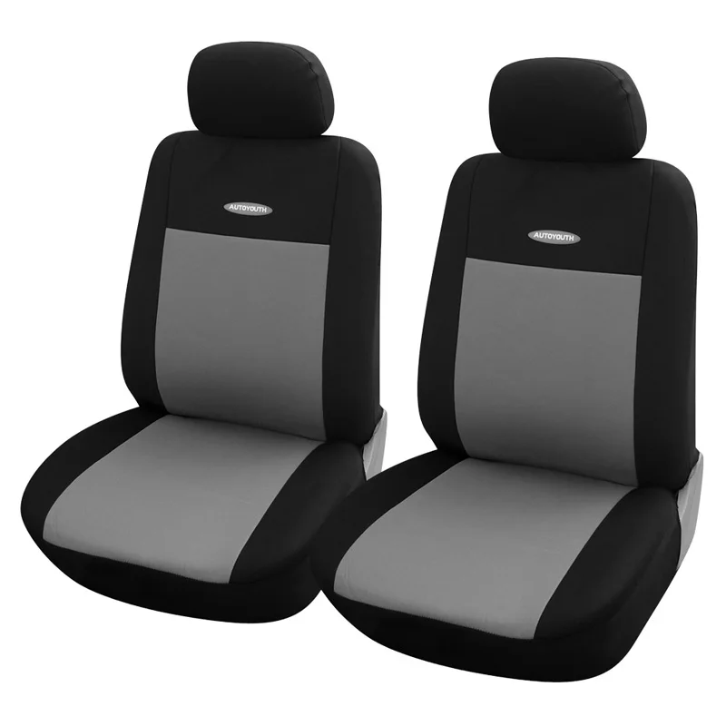 Gray 2pcs Чехлы На Сиденья Автомобиля Универсальный Цвет Синий Красный Серый 9 Шт /4Шт Полиэстер Ткань - Название цвета: Gray 2pcs