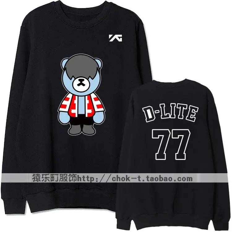 Fashion kpop bigbang bae little bear/member name printing hoodie vips supportive pullover sweatshirt for spring | Женская одежда