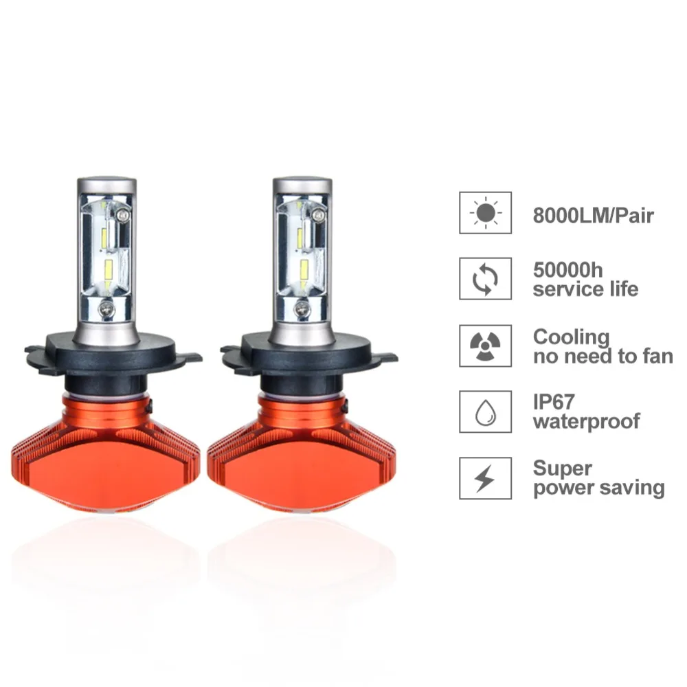 Foxcnsun H4 H7 Led H11 H1 9005 HB3 9006 HB4 9003 HB2 H3 H8 H9 головной светильник лампы для фар 24В 12В