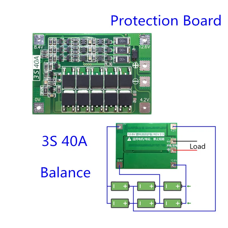Бесплатная доставка BMS 3S 40A баланс 18650 3 7 в литий ионная батарея Защитная плата