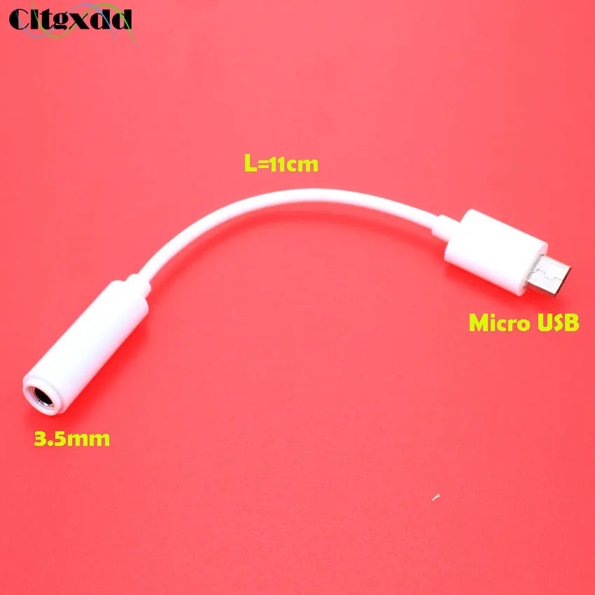 Cltgxdd 10 шт. Цвет: белый см аудио кабель адаптер Micro USB штекер 3 5 мм разъем для
