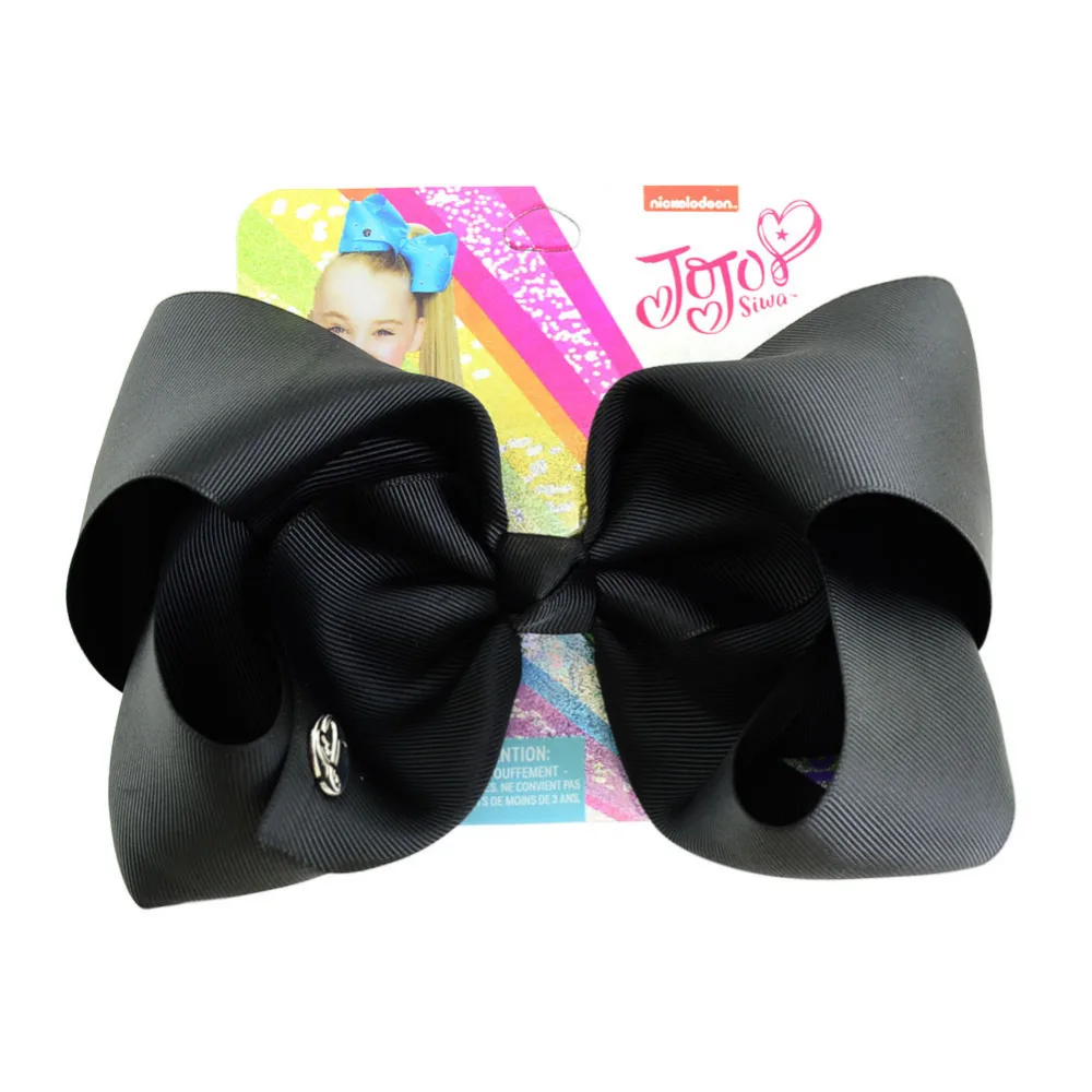 

Jojo Siwa Hair clip Solid Color 8 Inch Large Hair Bow Handmade Ribbed Bow With Alligator Clip Kids hair accessories jojo Bows