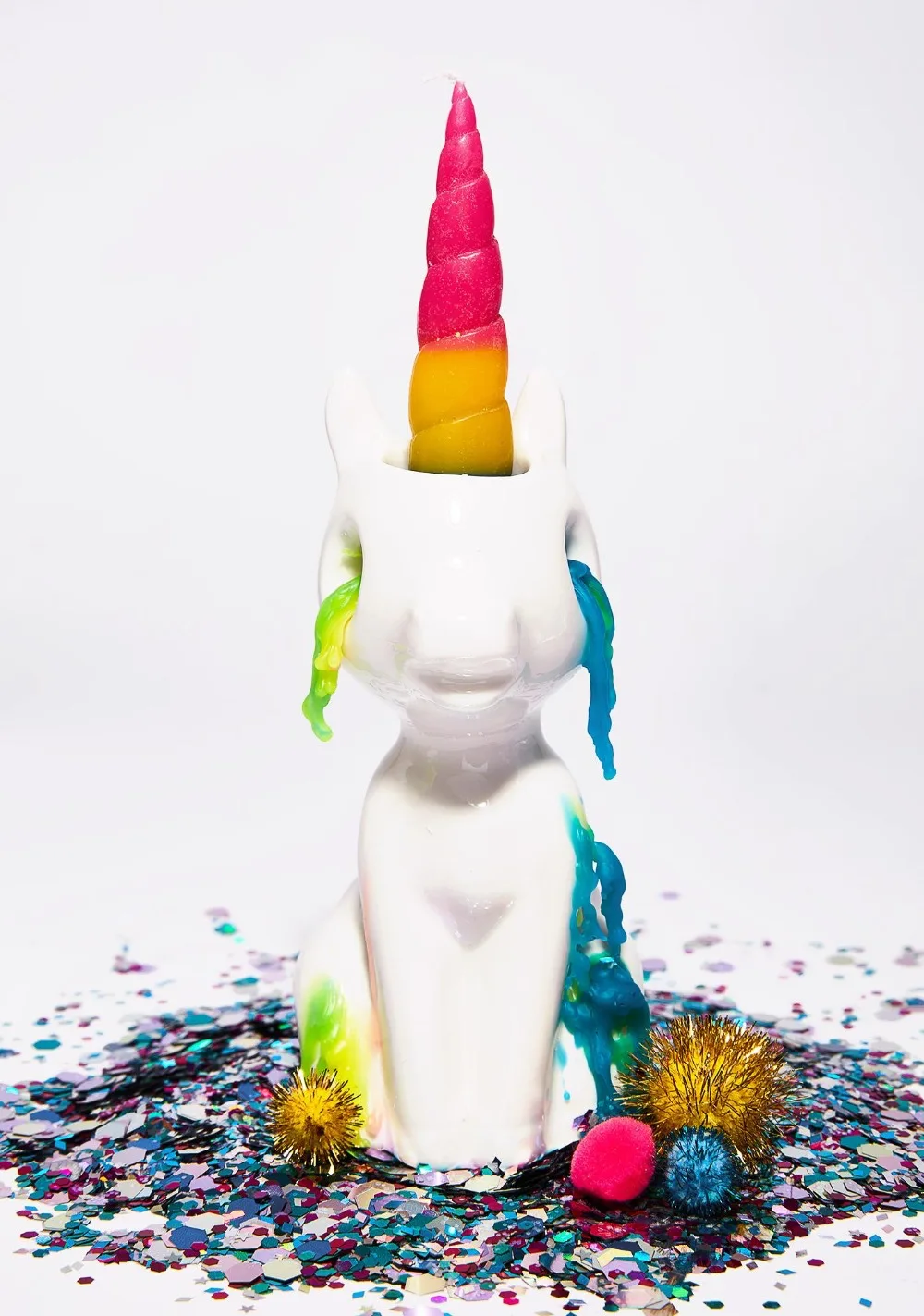 The Crying Unicorn Candle Children Gift Rainbow Holder Tears of Creativity | Дом и сад