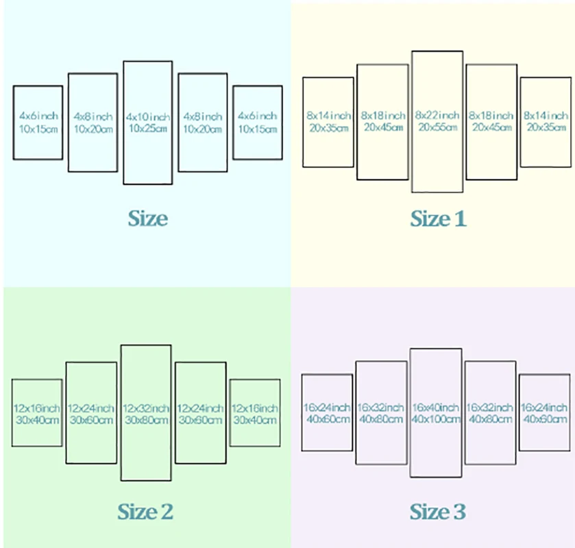 Бесплатная почта 5 шт. абстрактного искусства холст украшение дома гостиная