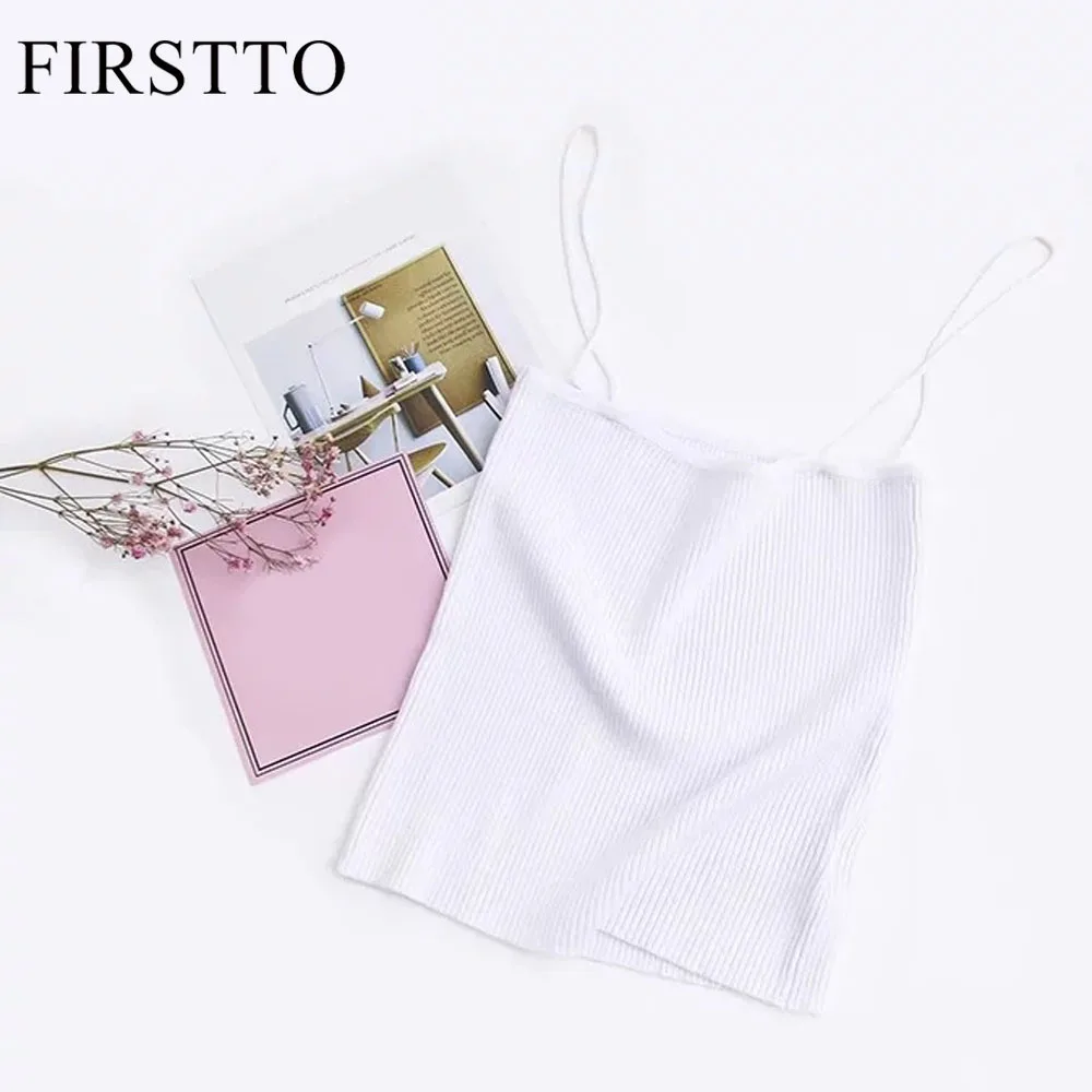 FIRSTTO сексуальные яркие цвета Фитнес Тонкий Спагетти комбинация на бретельках