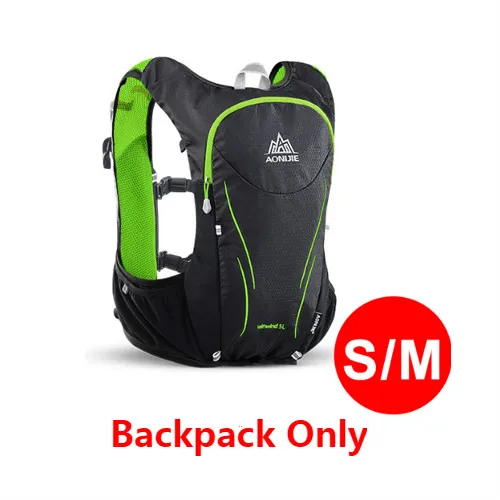 Green SM Bag Only AONIJIE мужской женский жилет для марафона, гидратационный жилет для л, сумка для воды, сумка для велоспорта, походов, сумка для спорта на открытом воздухе, походный рюкзак - Цвет: Green SM Bag Only