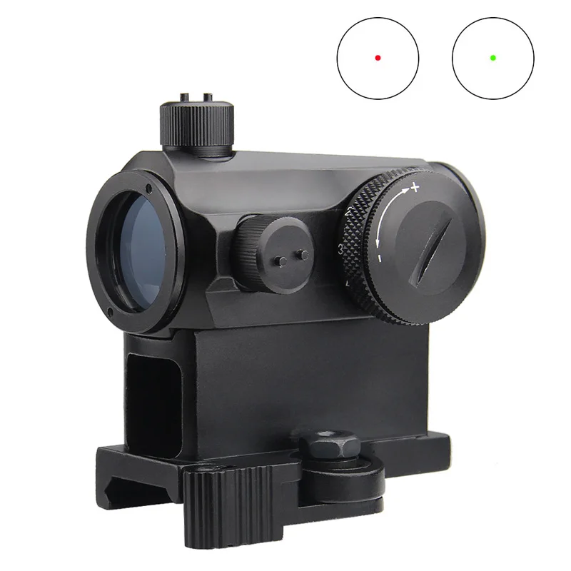 Мини микро 1X24 рефлекторный зеленый и красный точечный прицел с QD быстрым подъемным креплением Быстрый Отсоединяемый красный точечный прицел для охоты страйкбола