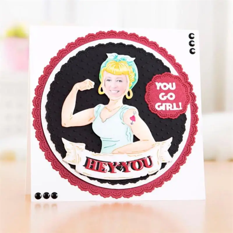 YPP CRAFT Strong Girl металлические режущие штампы трафареты для DIY