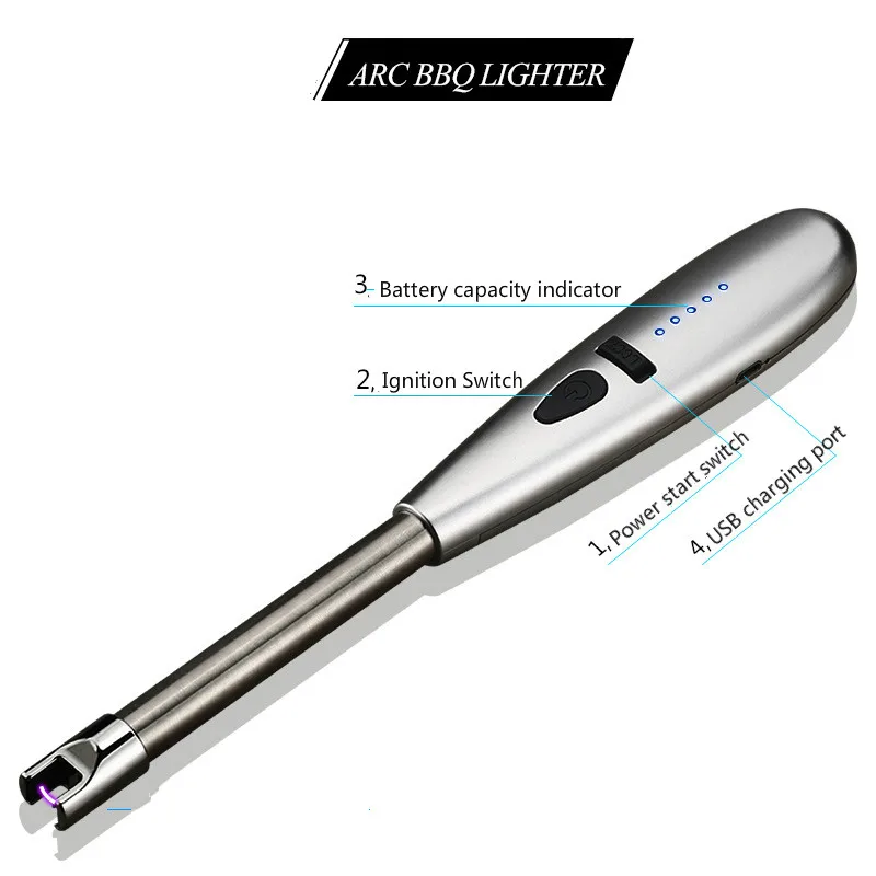 Креативный барбекю ветрозащитный беспламенный пистолет зажигания USB