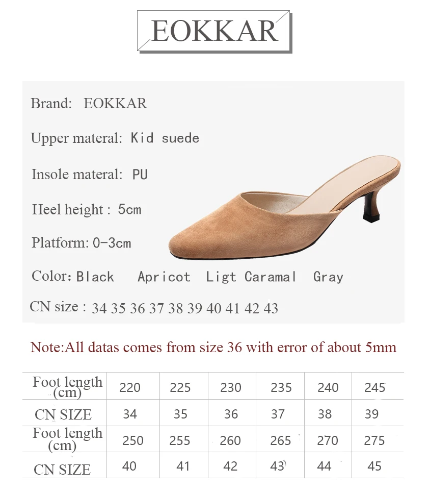 

Eokkar 2019 Kitten Heels Women Med Heel Pumps Slip On Closed Toe Kid Suede All Match Black Ladies Pumps Shoes Plus Size 34-43