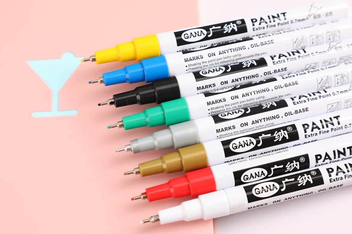 0.7mm Oily Car Tyre Tire Tread marker pen Waterproof Permanent Color match paint pen white marker pen black card graffiti pen
