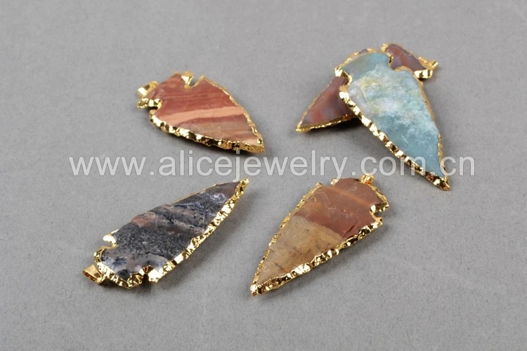 Borosa большой Размеры Arrowhead золото Цвет Натуральный камень кулон из бисера Высокое качество Druzy Камни камень ювелирные изделия Ожерелья для мужчин Подвески G0505