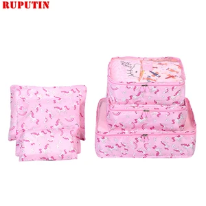 Набор из 6 шт.компл. дорожных сетчатых сумок в сумке, органайзера для багажа, для одежды, чемодана